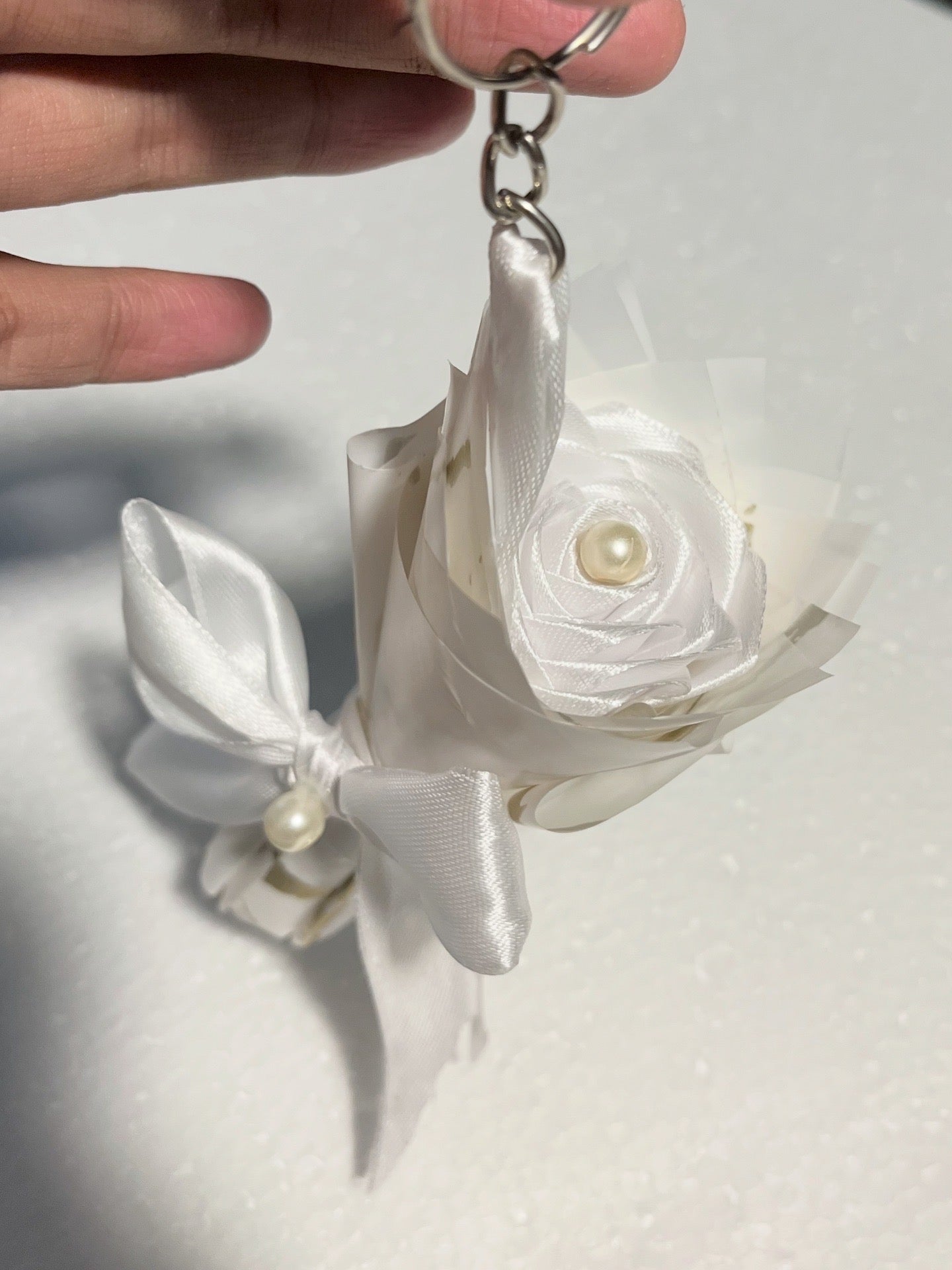 Mini Ribbon Flower Keychains