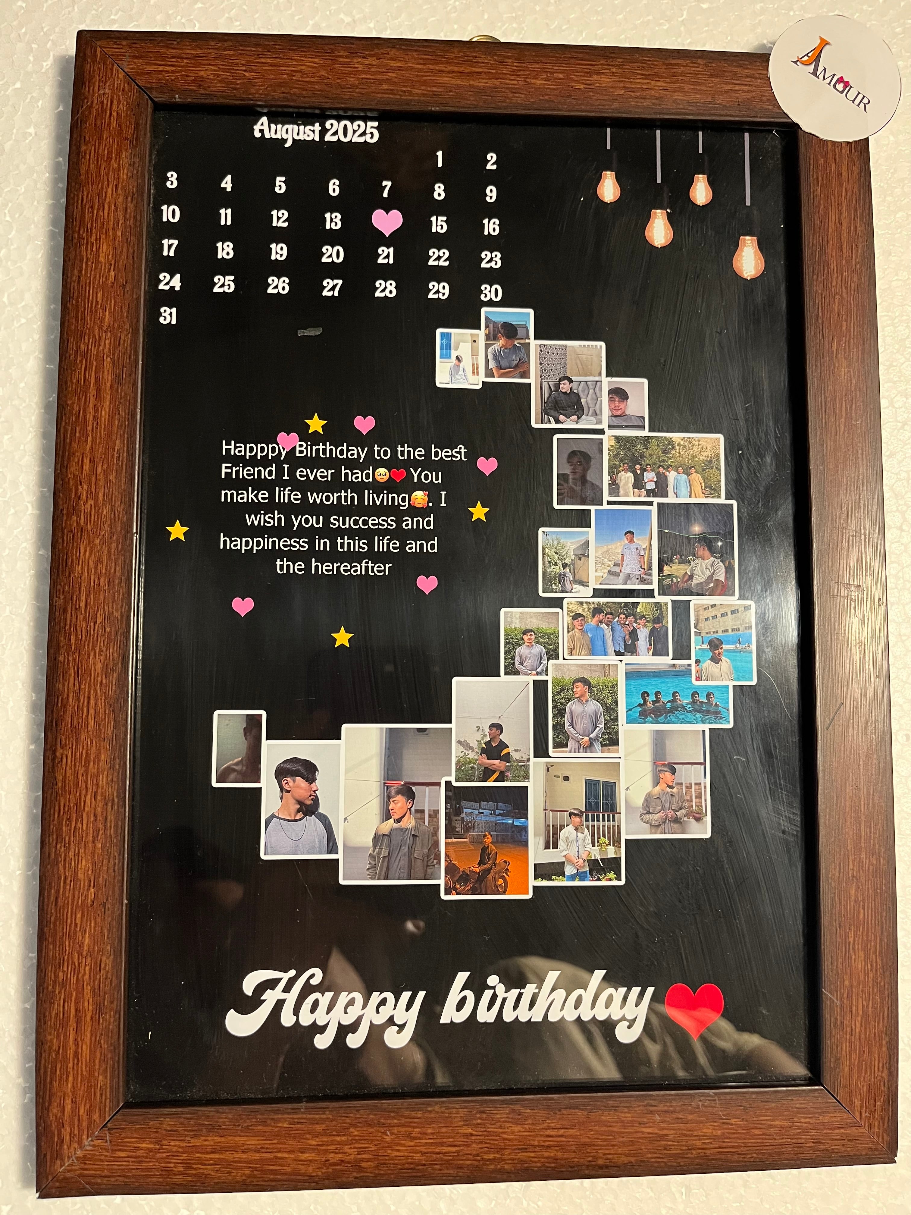 Happy Birthday Wish Frame – Personalized Photo Gift for Your Loved One