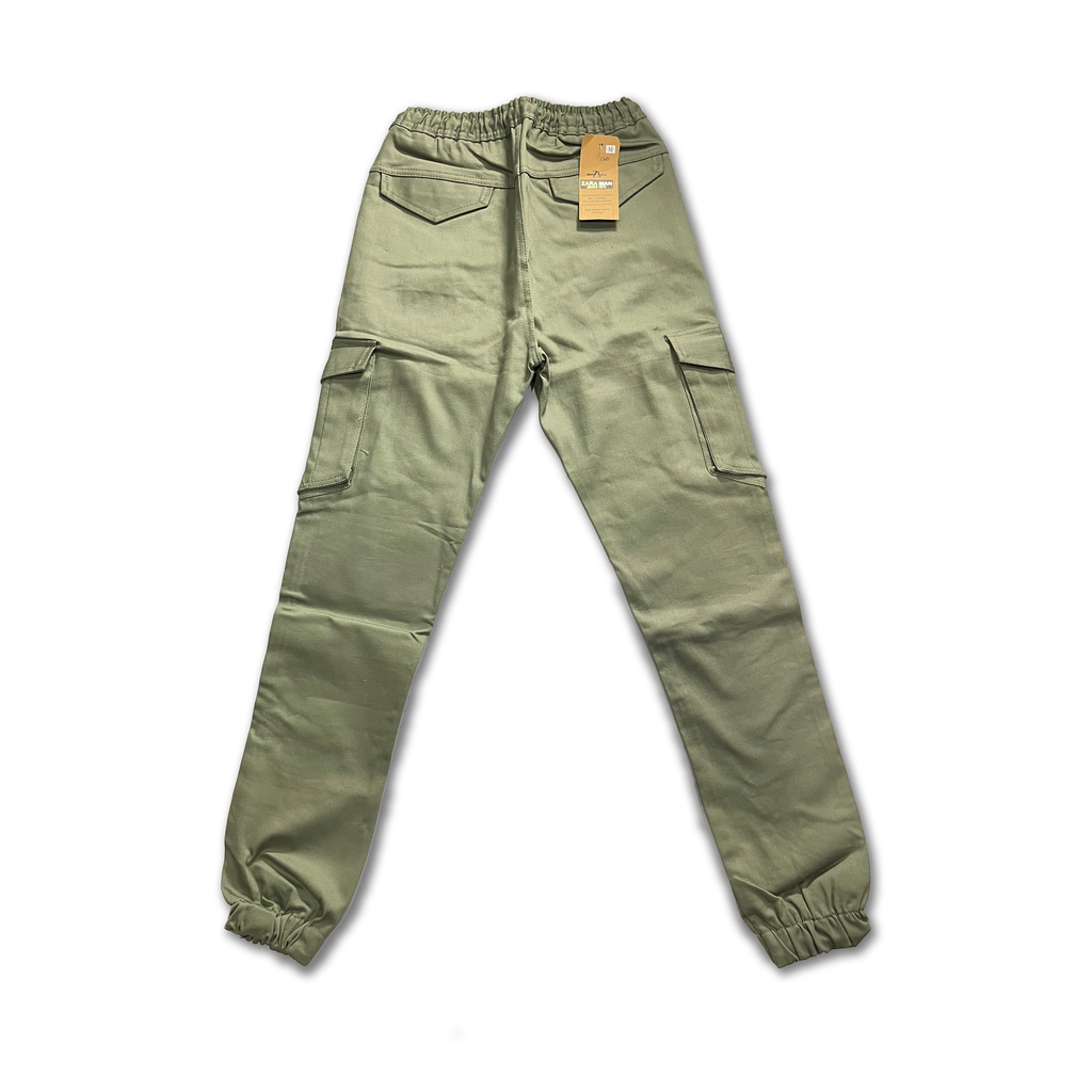Men's Cargo Jogger Pants | Six-Pocket Utility Trousers with Elastic Waist & Cuffs